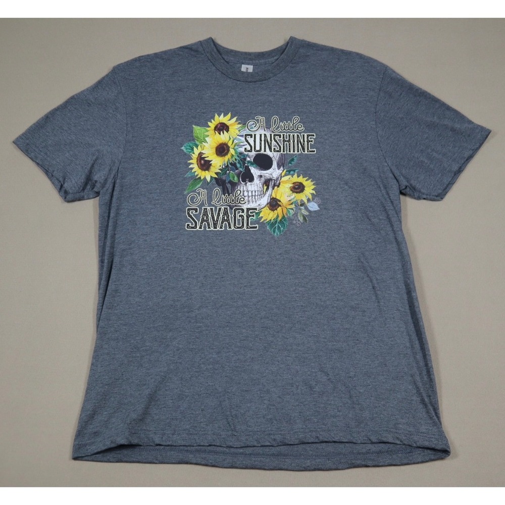 Women's A Little Sunshine, A Little‎ Savage Graphic Tee - Grey - Size L
